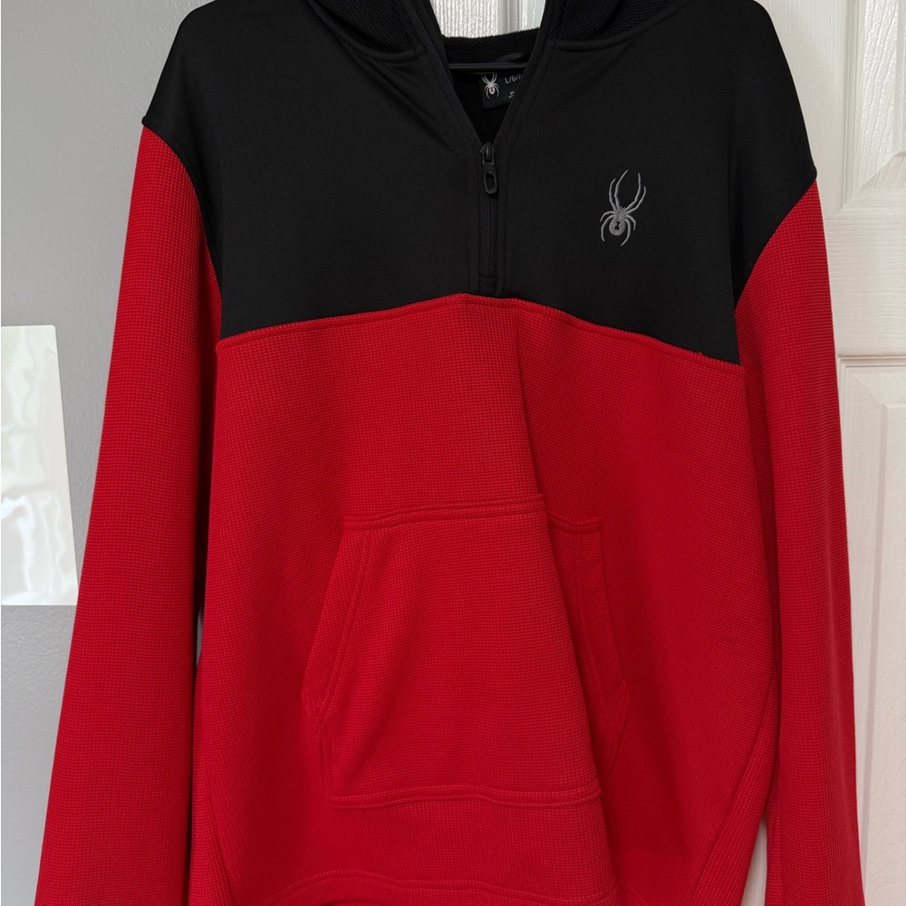 Spyder Men's Black and Red Zip-Up Sweater